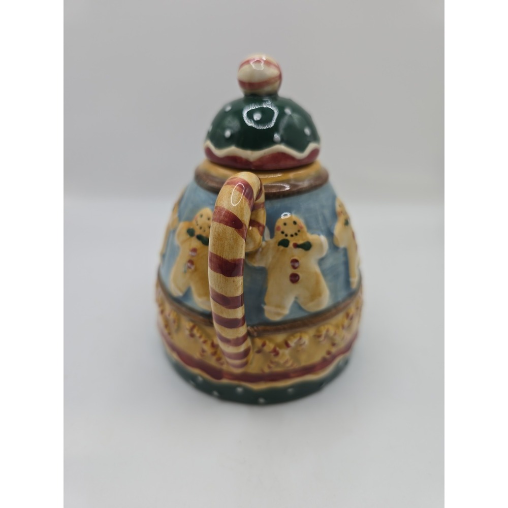 Sakura Debbie Mumm Gingerbread And Peppermint Mini Teapot 6" .  VTG Christmas - Picture 2 of 8
